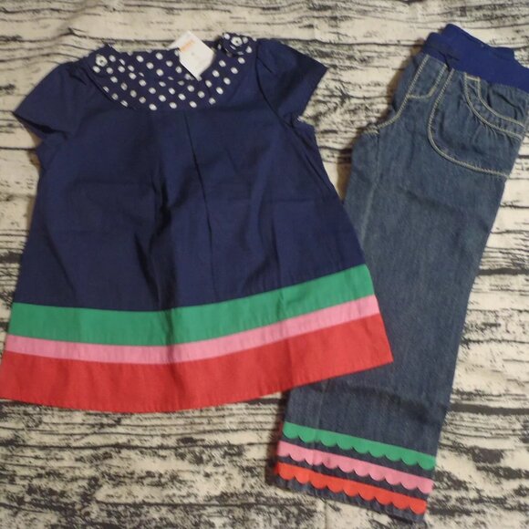 Gymboree Smart Little Lady 3T Jeans Shirt Outfit NWT - Picture 1 of 4